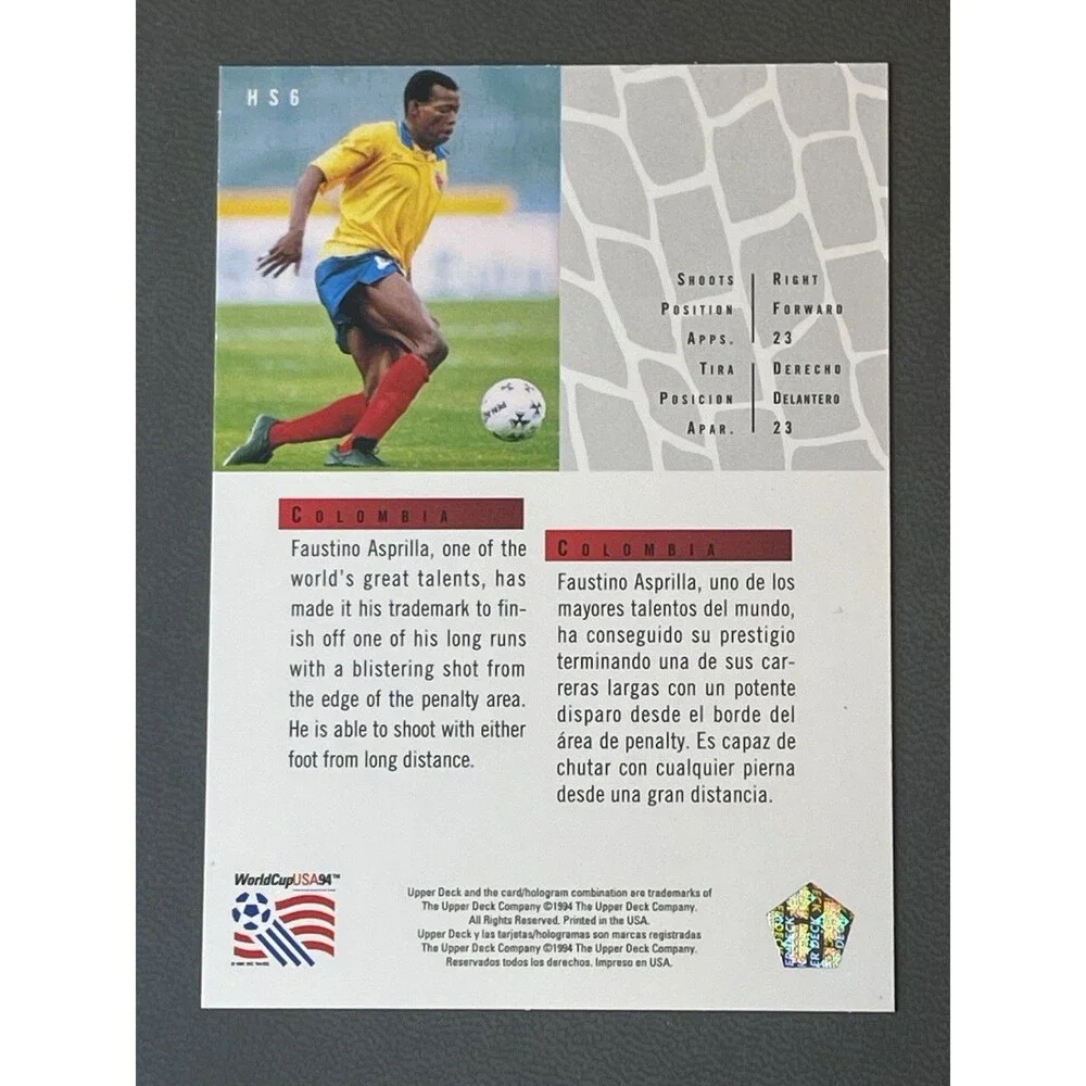 1994 Upper Deck World Cup English/Spanish Hot Shots Insert Set Baggio, Batistuta